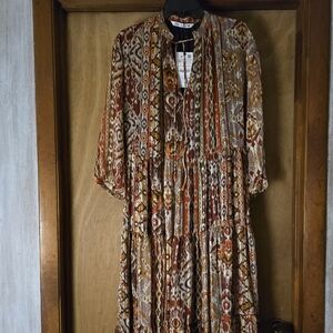 NWT Zara Printed Midi Dress- Size M